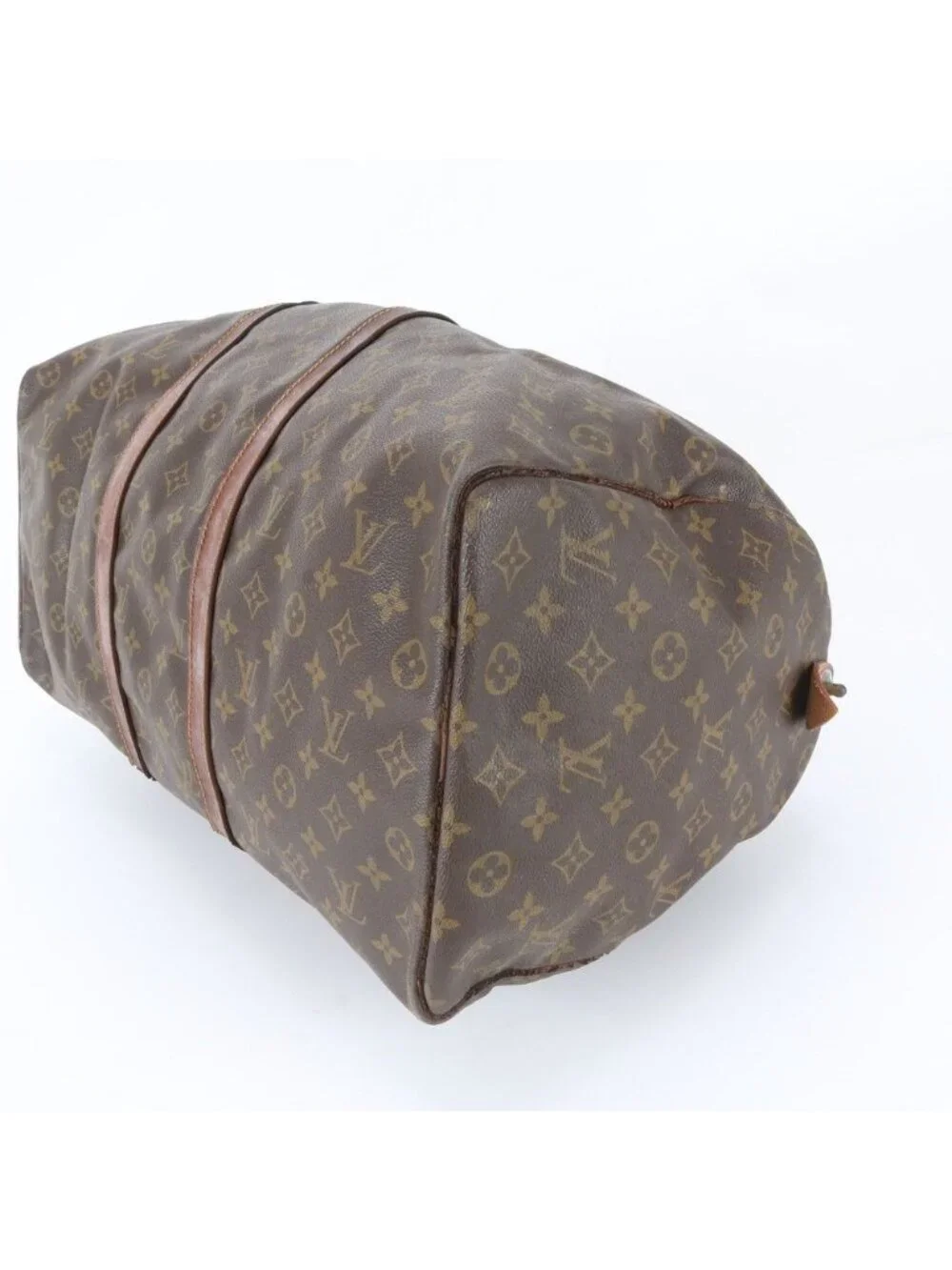 Louis Vuitton Monogram Keepall 50 Leather Boston Bag Tote Carry